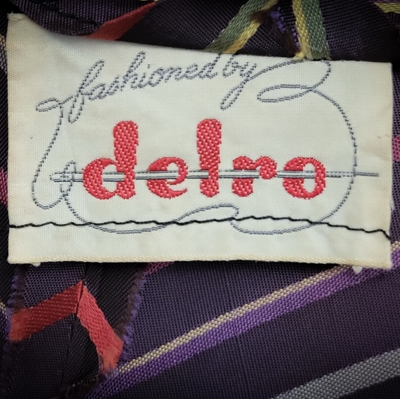 1940s Noir • Hostess Dress • Long Gown • Chevron Stripes • Vintage Delro S-M - Picture 4 of 10